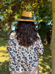 Navy Abstract Dot Print Blouse Hailey