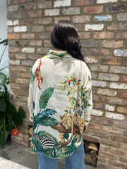 Stone Leopard Tropical Print Shirt Hadley