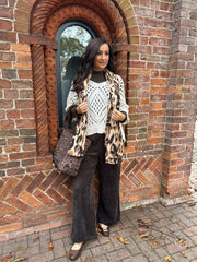 Antique Cream Cosy Diamond Knit Sofia