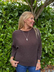 Chocolate Sleeve Detail Knit Top Julia