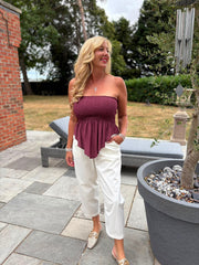 Wine Handkerchief Tube Top Tina