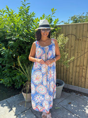 Blue Tropical Tassel Dress Seren