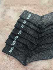 Black Days of the Week Glitter Socks