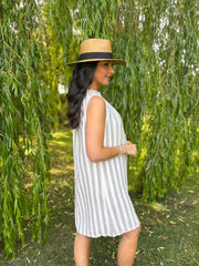 Stone Striped Sleeveless Dress Tiana