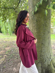 Wine Tie Waist Jacket Charlotte