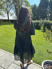 Black Broderie Bardot Dress Orla