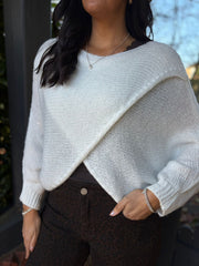 Winter White Knitted Wrap Jumper Nell