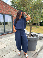 Navy Two Piece Trouser Set Sara