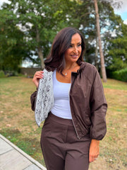 Chocolate Lace Lined Jacket Harlow