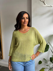 Olive V Neck Knit Jodie