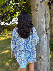 Blue Floral Vine Shirt Rachel
