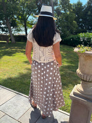 Mocha Polka Dot Skirt Amy