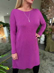 Grape Soft Touch Tunic Dress Alma