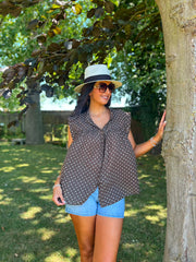 Chocolate Polka Dot Top Ashley