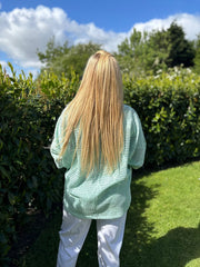 Mint Pointelle Open Knit Kyra
