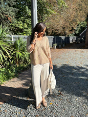 Camel Gold Heart Knit Top Jenna
