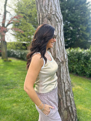Gold Ribbed Shimmer Vest Juniper
