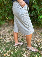 Mocha Wide Leg Bead Tie Culottes