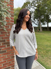 Grey Gold Lurex Knit Top Jenna