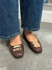 Chocolate Hammered Gold Flats
