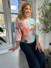 Palm Tree Knit Top Dawn