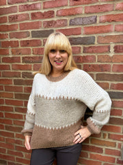 Camel Block Stitch Jumper Edie