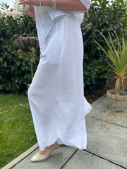 White Wide Leg Pull on Silvia Trousers