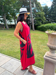 Red Artisan Bloom Dress Emily