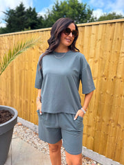 Charcoal Shorts Leisure Set Amber
