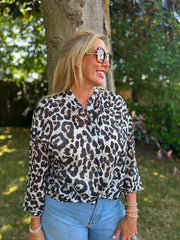 Black Leopard Print Blouse Hailey
