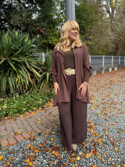 Chocolate Back Pleat Blouse Jackie