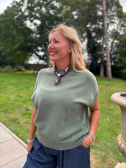 Khaki Ribbed Detail Knit Petra