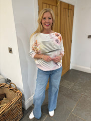 Rose Metallic Floral Wave Soft Knit Dawn