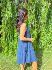 Navy Sleeveless Tiered Dress Harley