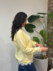 Lemon Lace Hem Sweatshirt Brooke