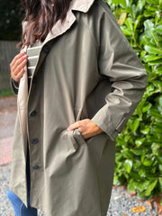 Khaki Longline Trench Coat