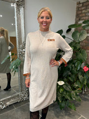 Stone Knitted Crew Neck Dress Zara