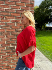 Red Bubble Cotton Top Kimberly