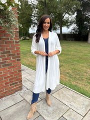 Winter White Super Soft Longline Cardi Mary