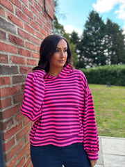 Lipstick Striped Hoodie Ella
