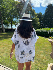White Floral Pattern Top Hattie