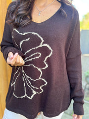 Chocolate Flower Knit Alissa