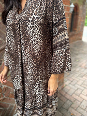 Chocolate Patterned Leopard Dress Eden