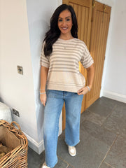Stone Short Sleeve Stripe Jumper Adele