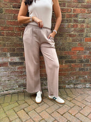 Mocha Seam Front Pull On Comfort Trousers