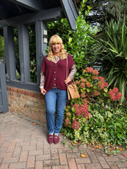 Wine Knitted Waistcoat Lillian