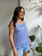 Royal Blue Leopard Print Vest Camila