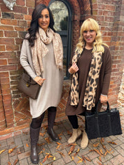 Mocha Ribbed Knit Dress Yasmin