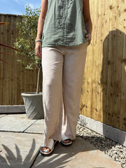 Stone Wide Leg Trousers Margot