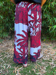 Wine Coastal Palm Trousers Naomi